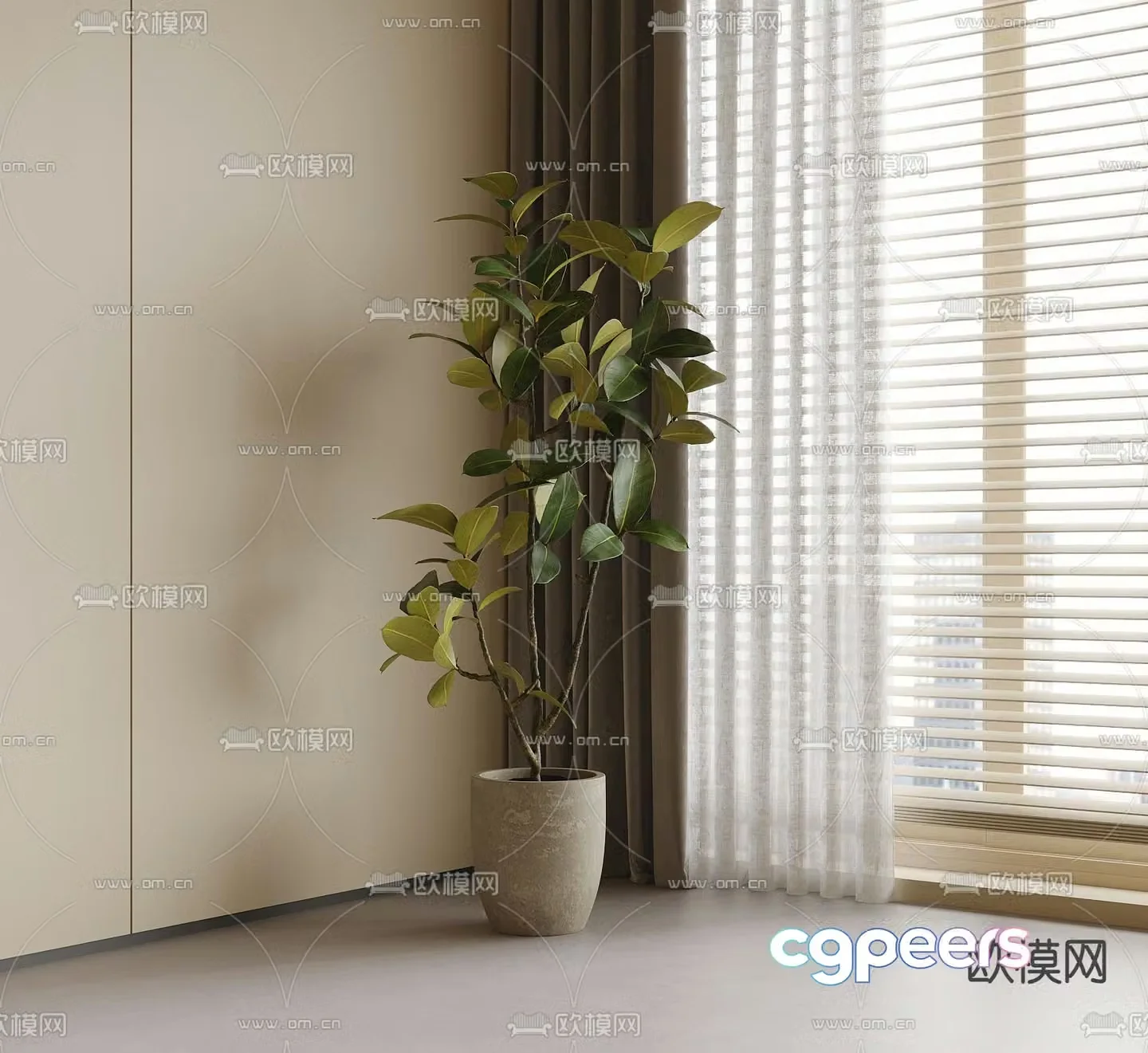 Potted plants Bonsai Green plants 3D model