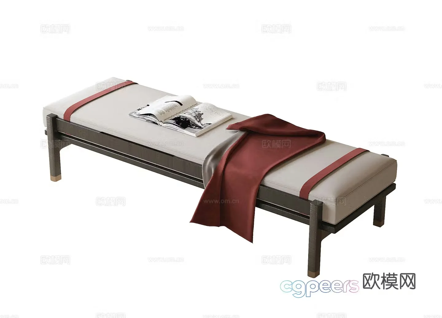 New Chinese style bed stool bench sofa stool 3D model