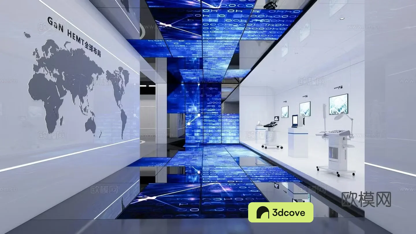 Modern tech exhibition hall