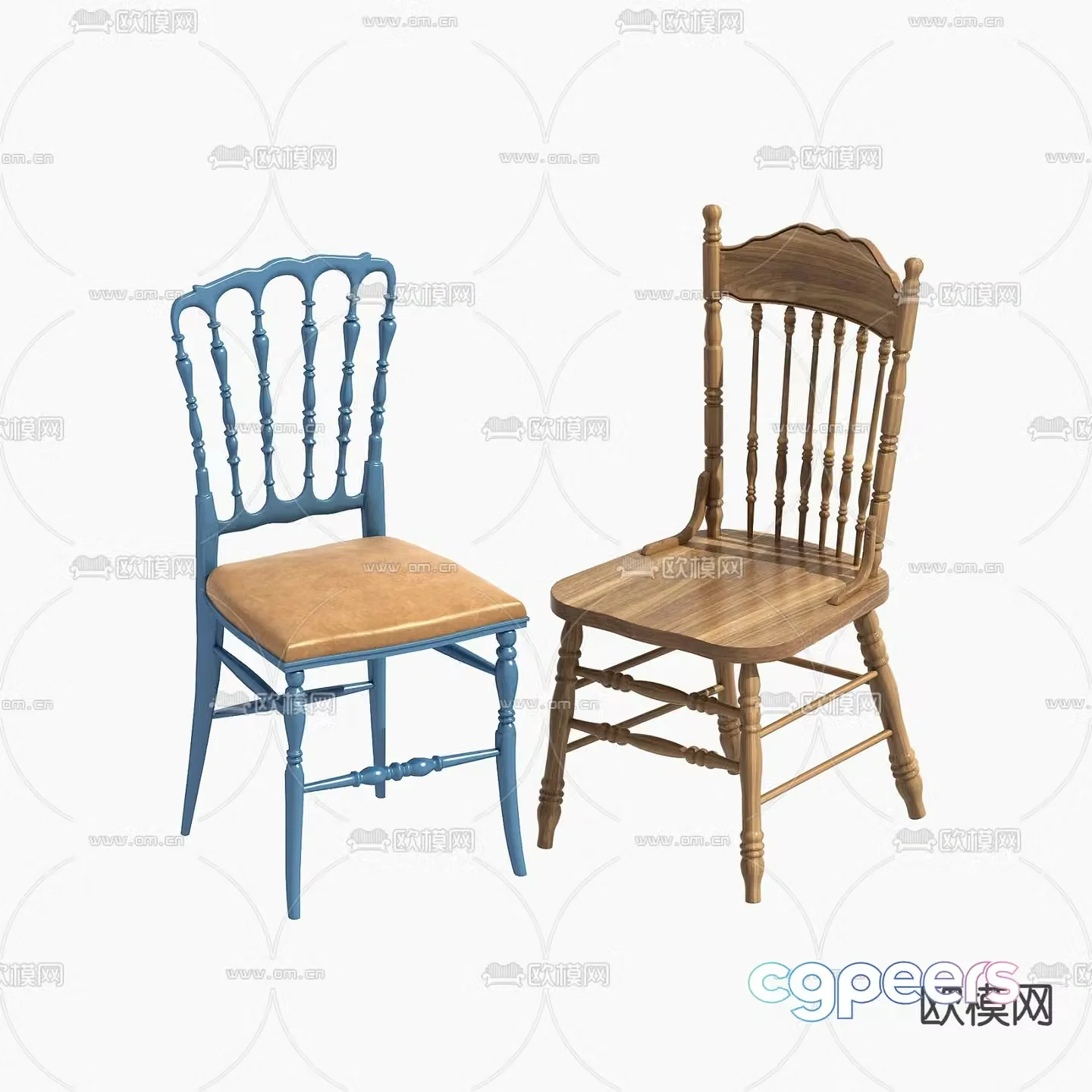 Medieval style dining chair chair 3d model