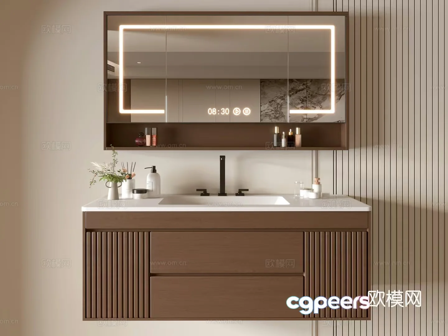 Modern Bathroom Vanity 3D Model – 8138 – VRAY Render