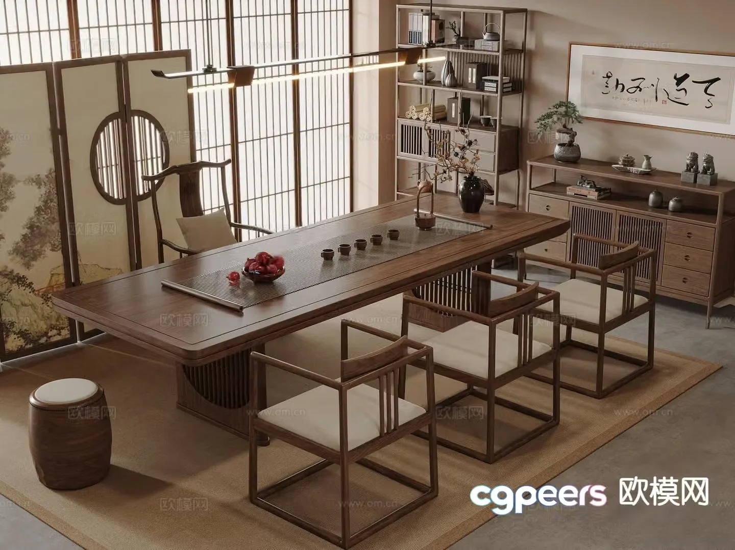 New Chinese tea room 3D model