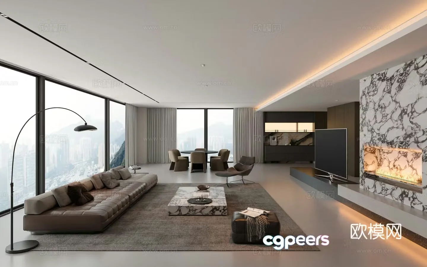 Modern living room 3d model
