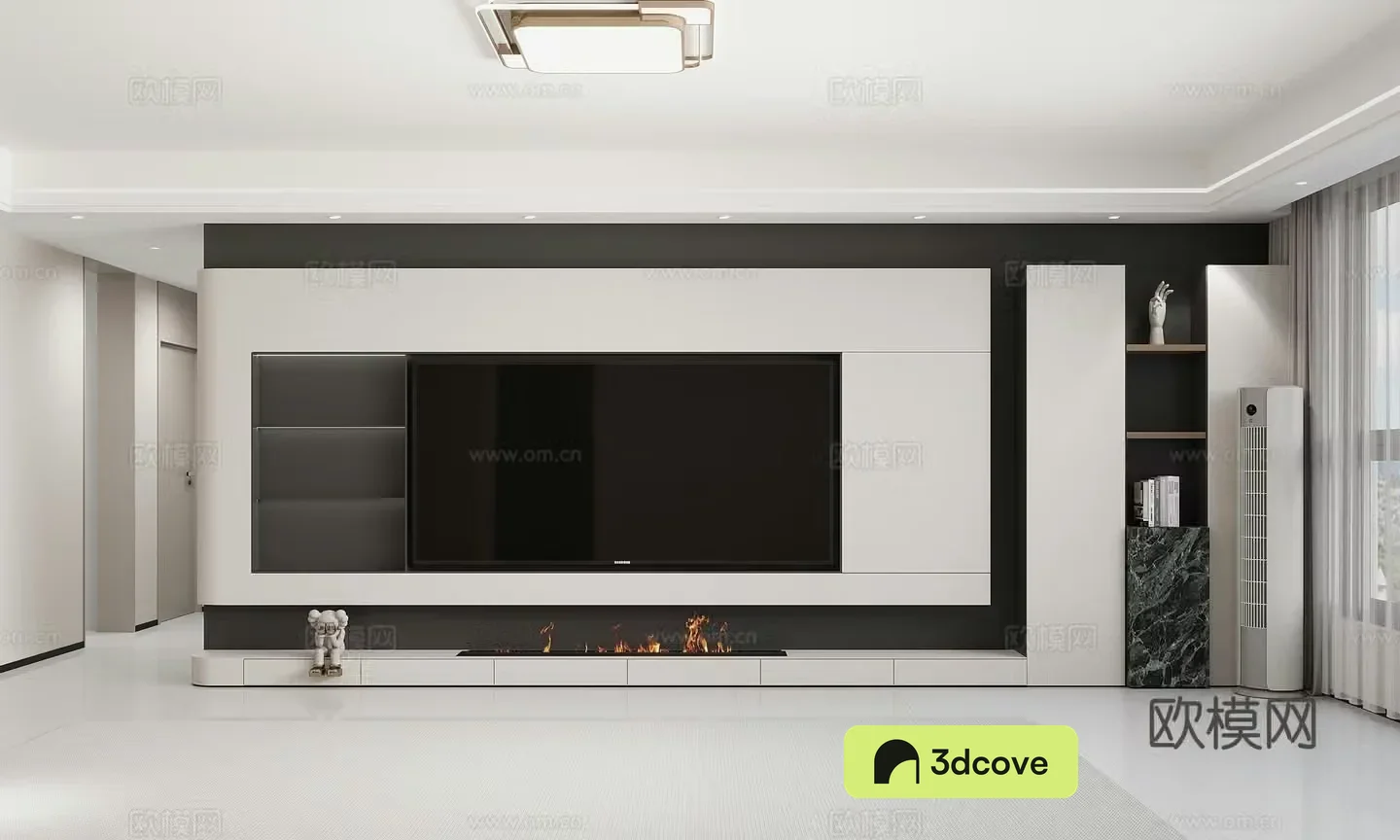 Modern black white and gray living room