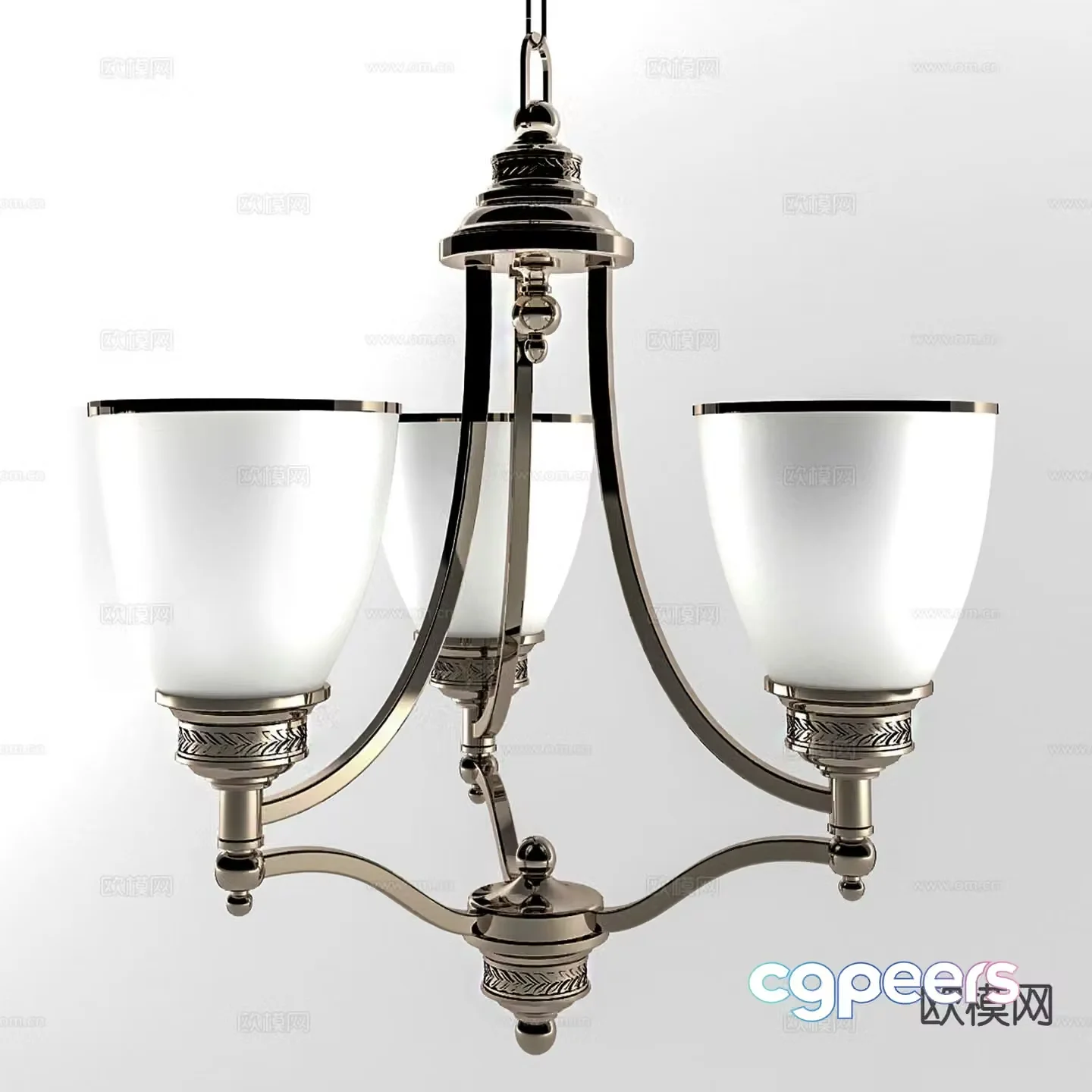 American multi-head chandelier 3d model