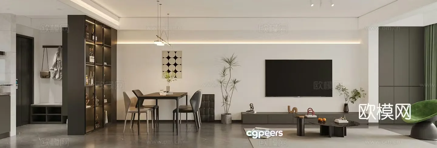 Modern guest restaurant 3d model