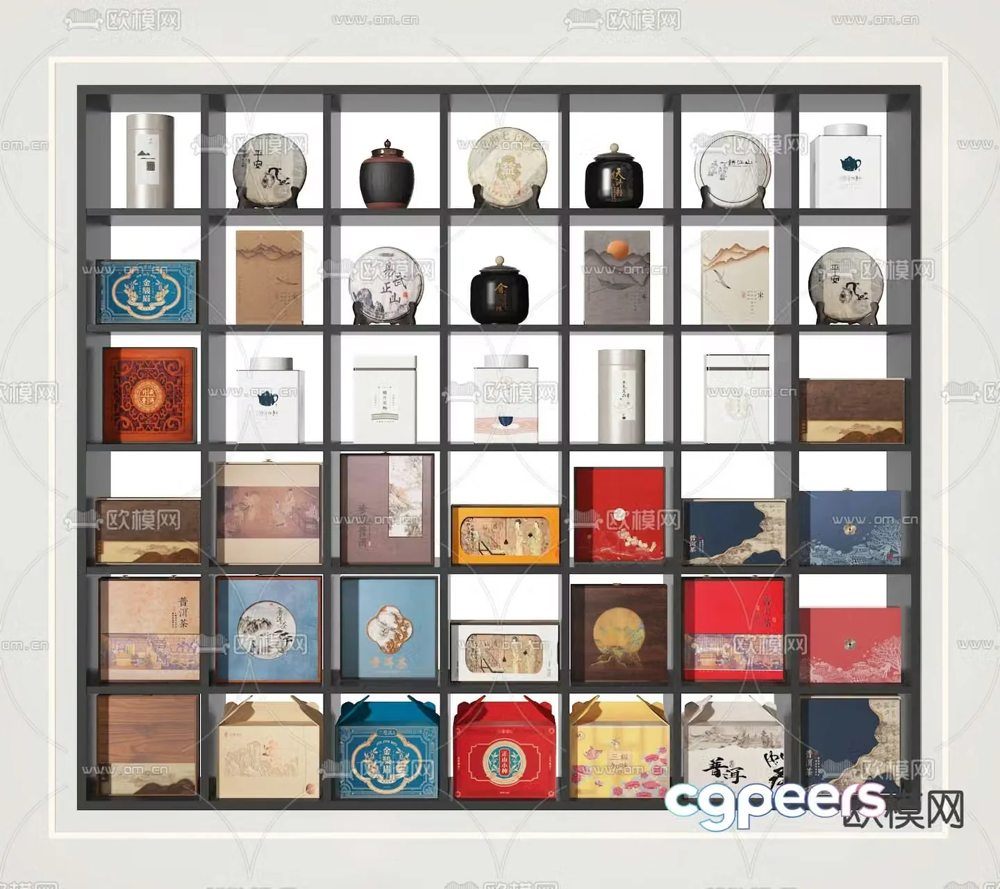 Tea cabinet tea box tea can tea cake 3D model