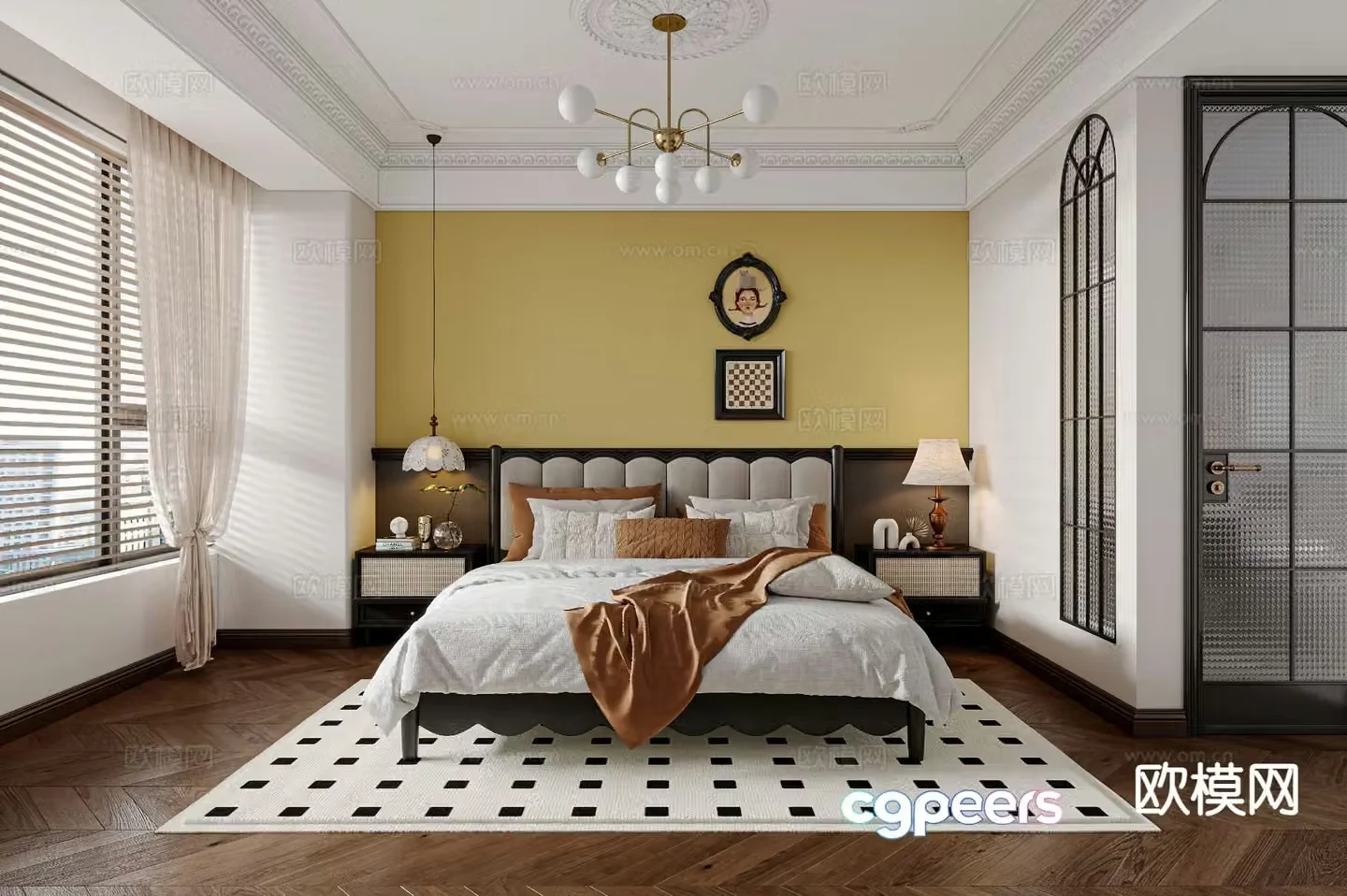 French bedroom master bedroom 3d model