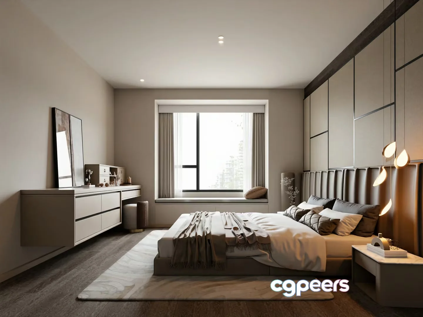 Cozy Modern Bedroom 3D Model – 15249 – VRAY Render