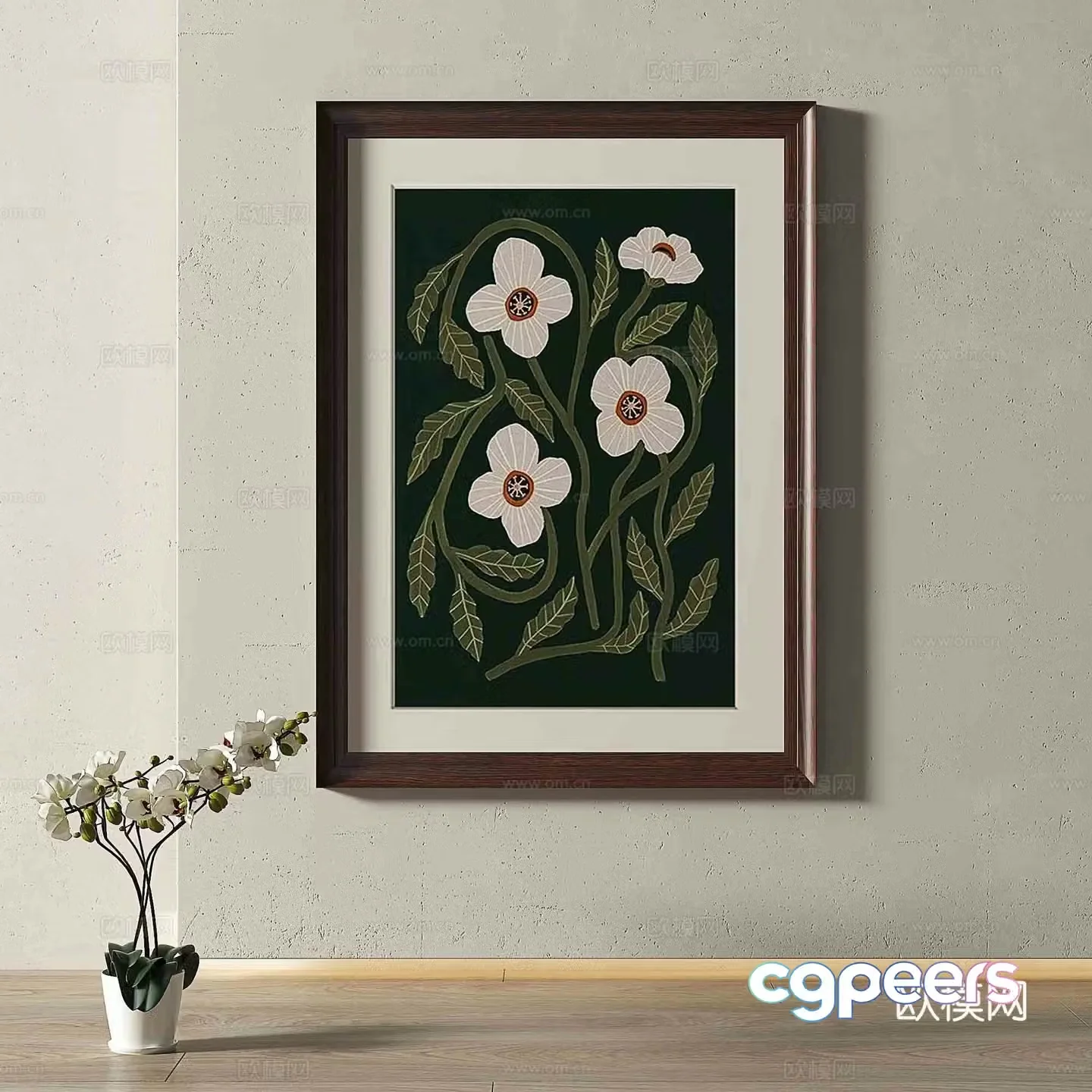 Modern European retro simple decorative painting 3d model