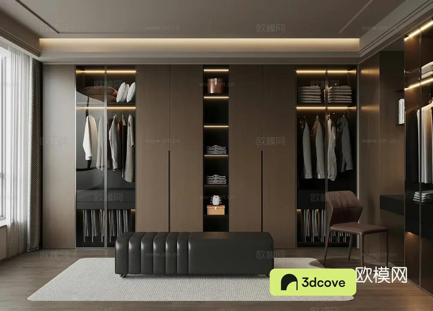 Modern Italian cloakroom Wardrobe Dressing table Build