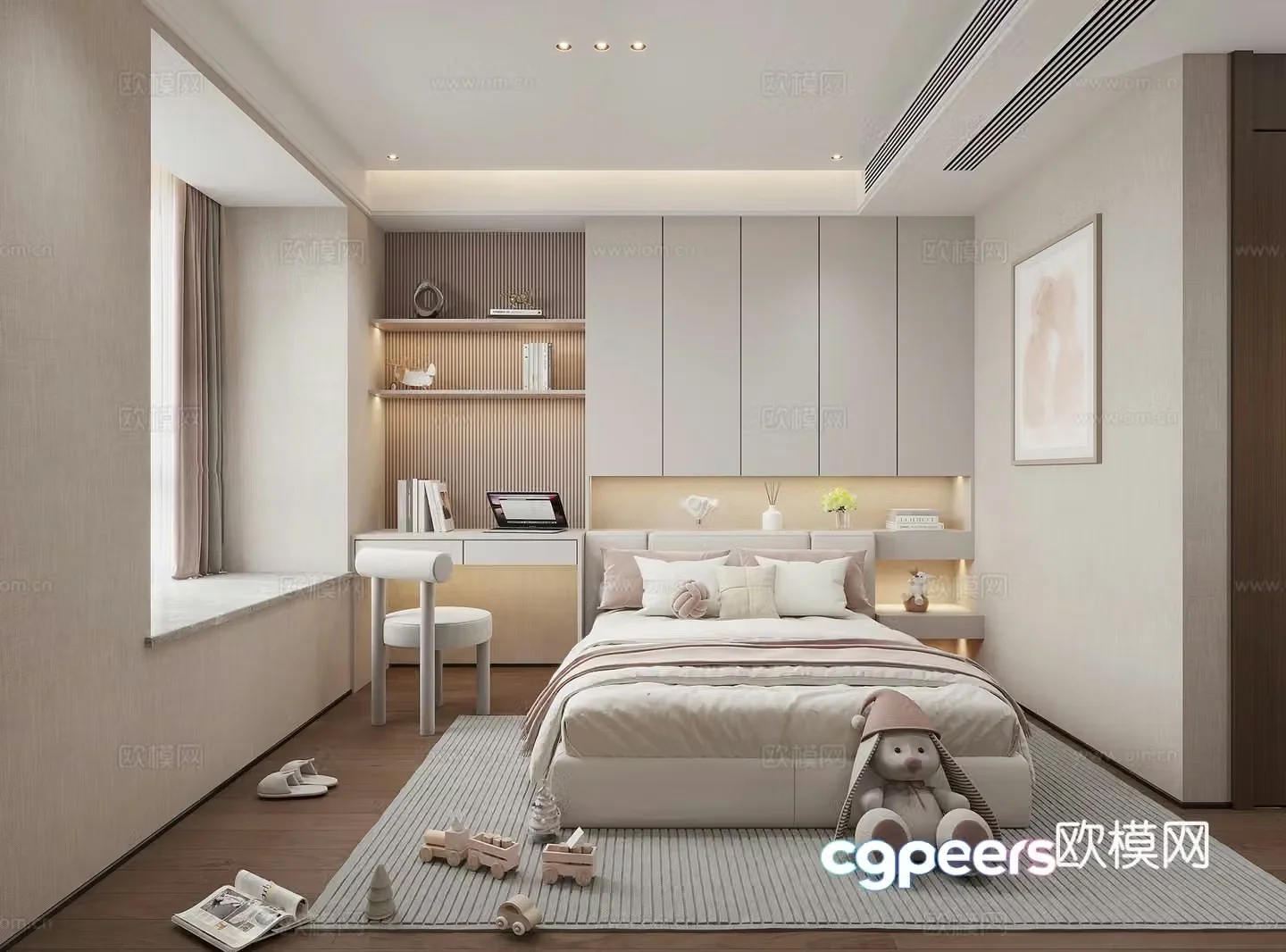 Modern bedroom second bedroom 3d model