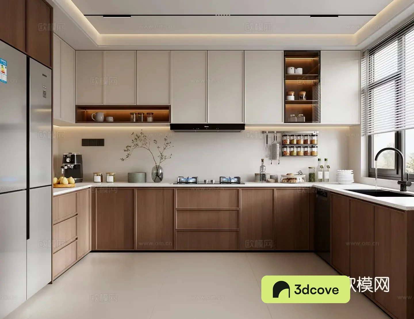 Middle style kitchen 3d model
