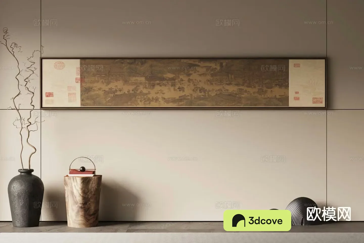 New Chinese Song style hanging painting banner painting decorative painting