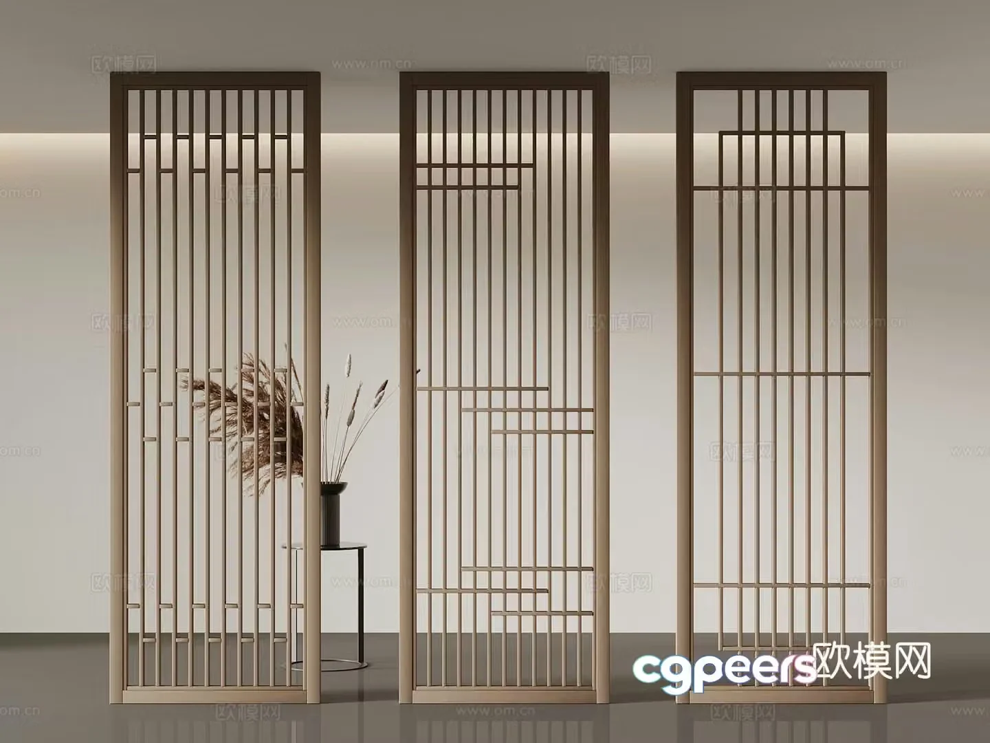 New Chinese-style screen partition 3D model