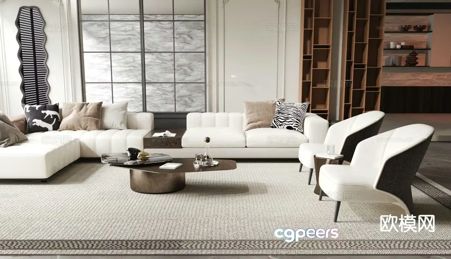 Modern modular sofa corner sofa 3d model