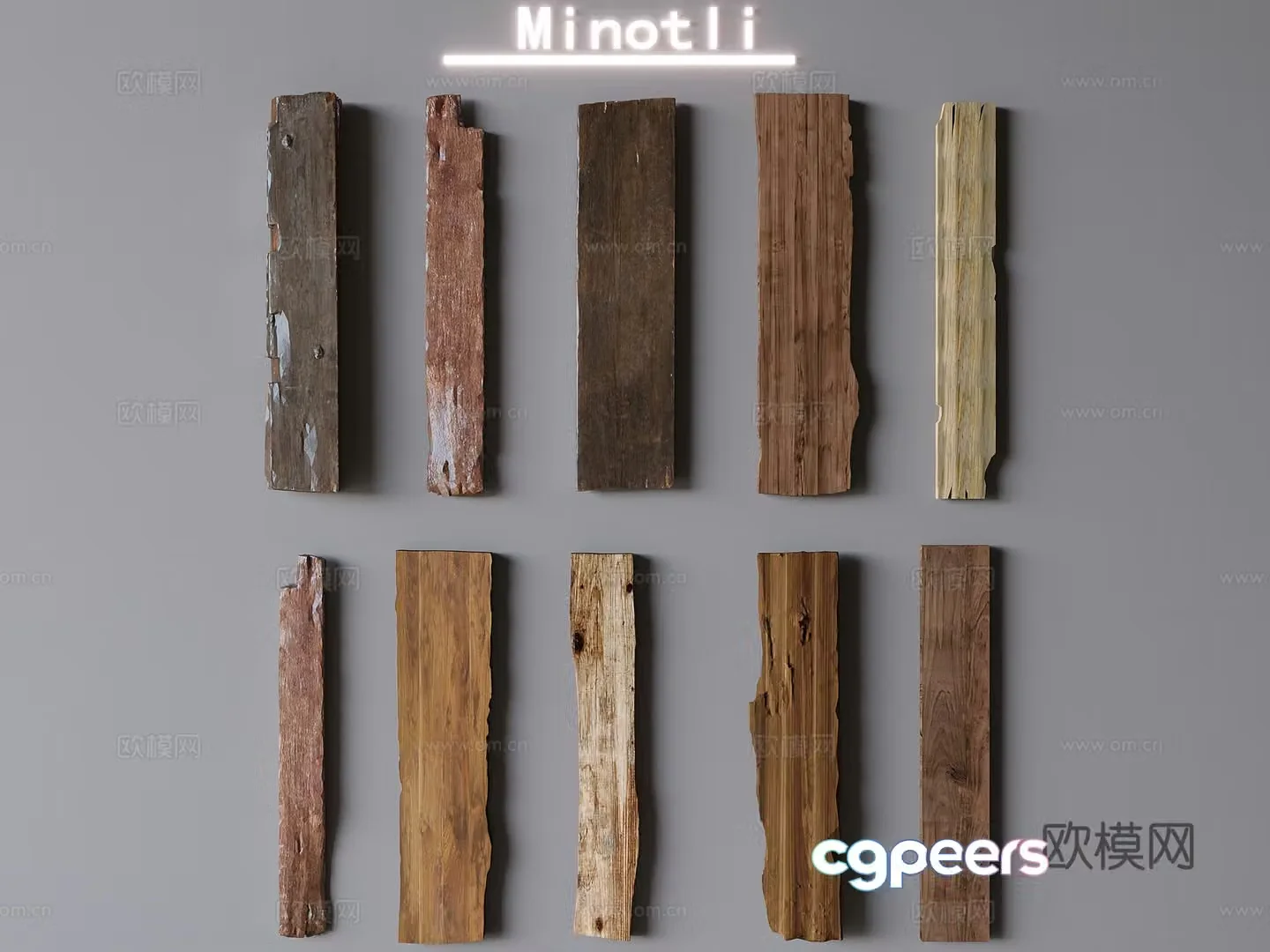 Chinese style wood planks and strips old wood planks and wooden blocks 3d model