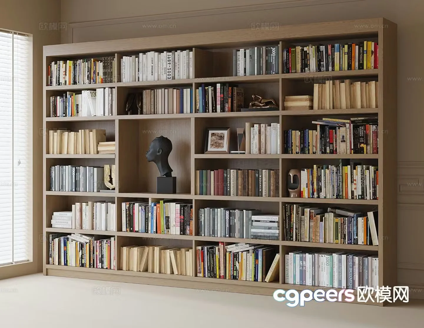 modern bookcase bookshelf open bookcase 3d model