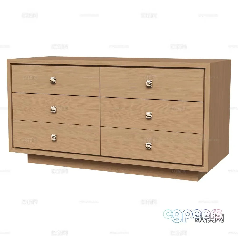 Modern Italian minimalist side cabinet chest of drawers 3D model
