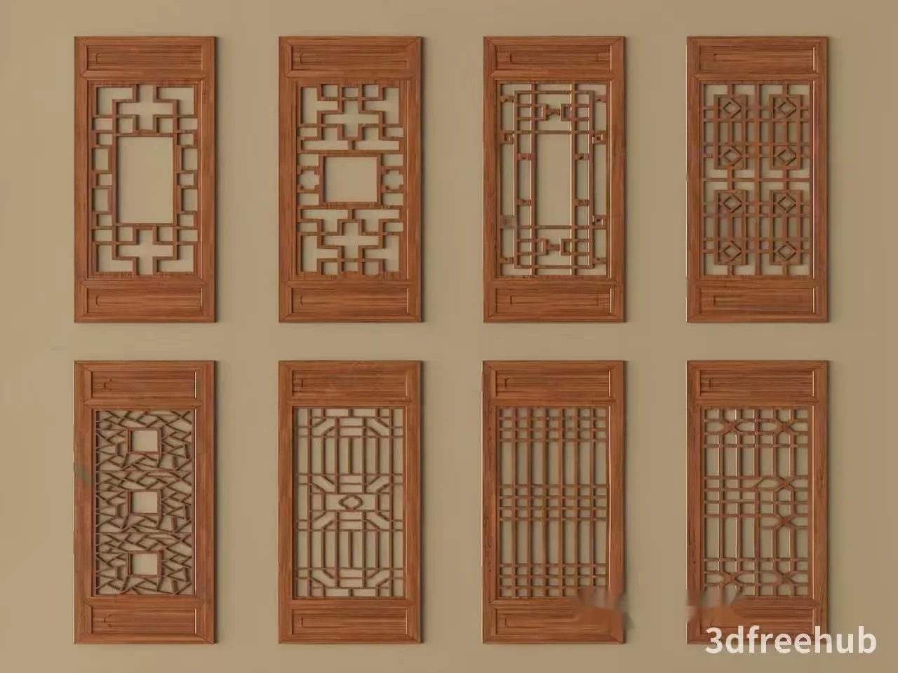 Decorative Wooden Frames 3D Model – 23535 – VRAY Render