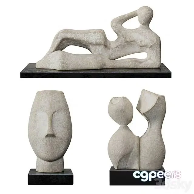 3ds Max Free – Set of modern sculptures 37