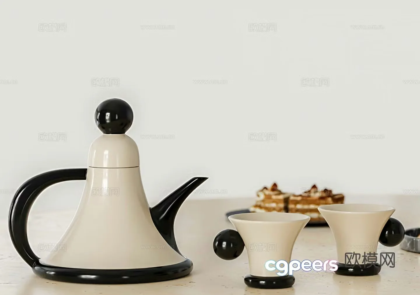 teapot teacup 3d model