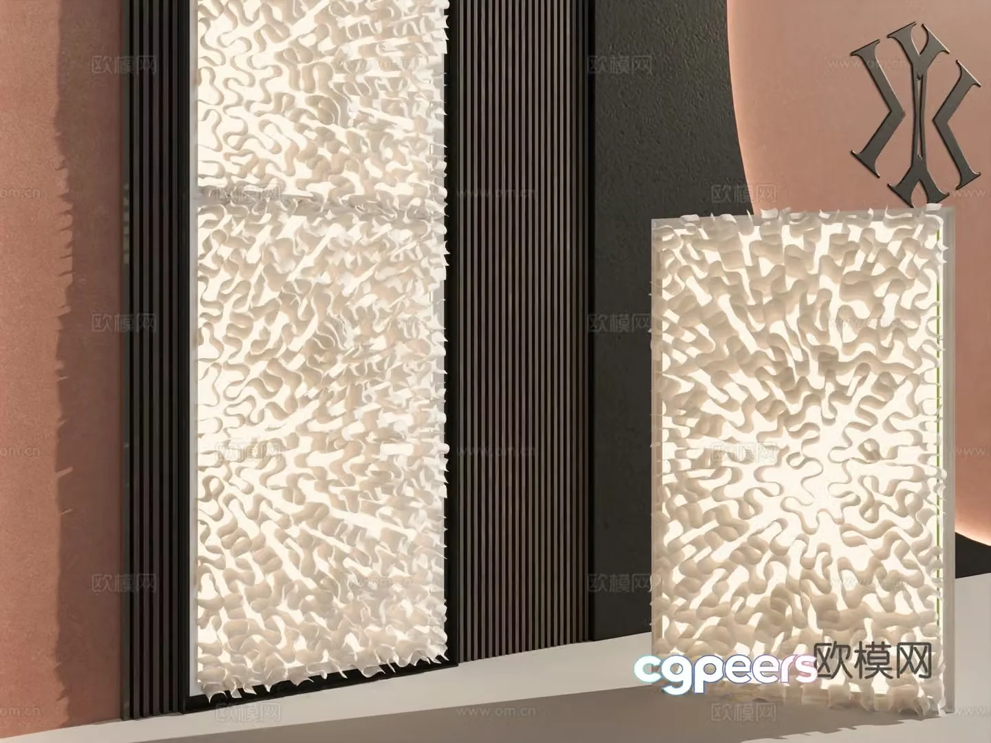 Modern minimalist wall lamp Water corrugated wall lamp Acrylic glass wall lamp 3d model