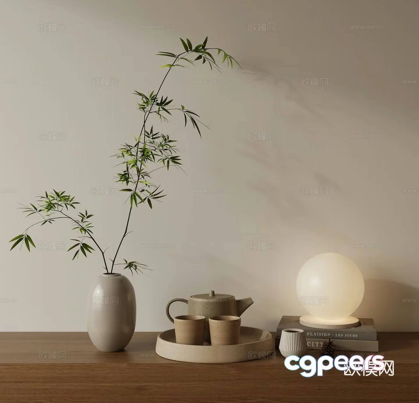 Combination ornament potted 3D model