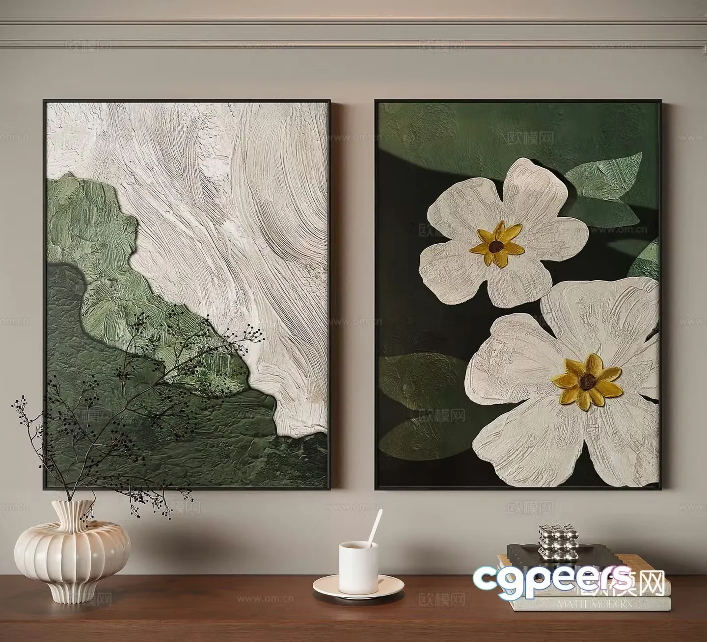 Modern medieval style decorative painting 3d model