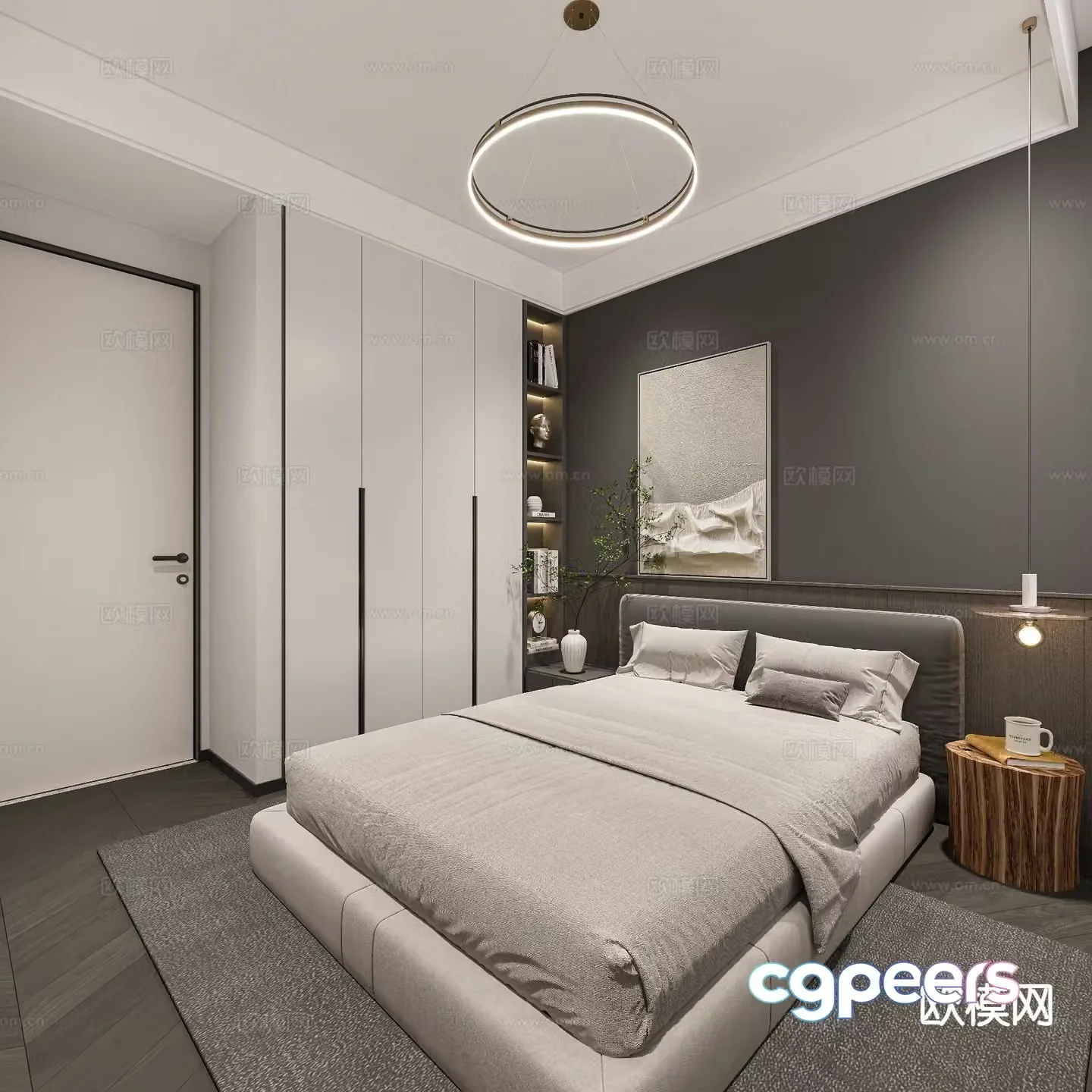 Modern bedroom second bedroom 3d model