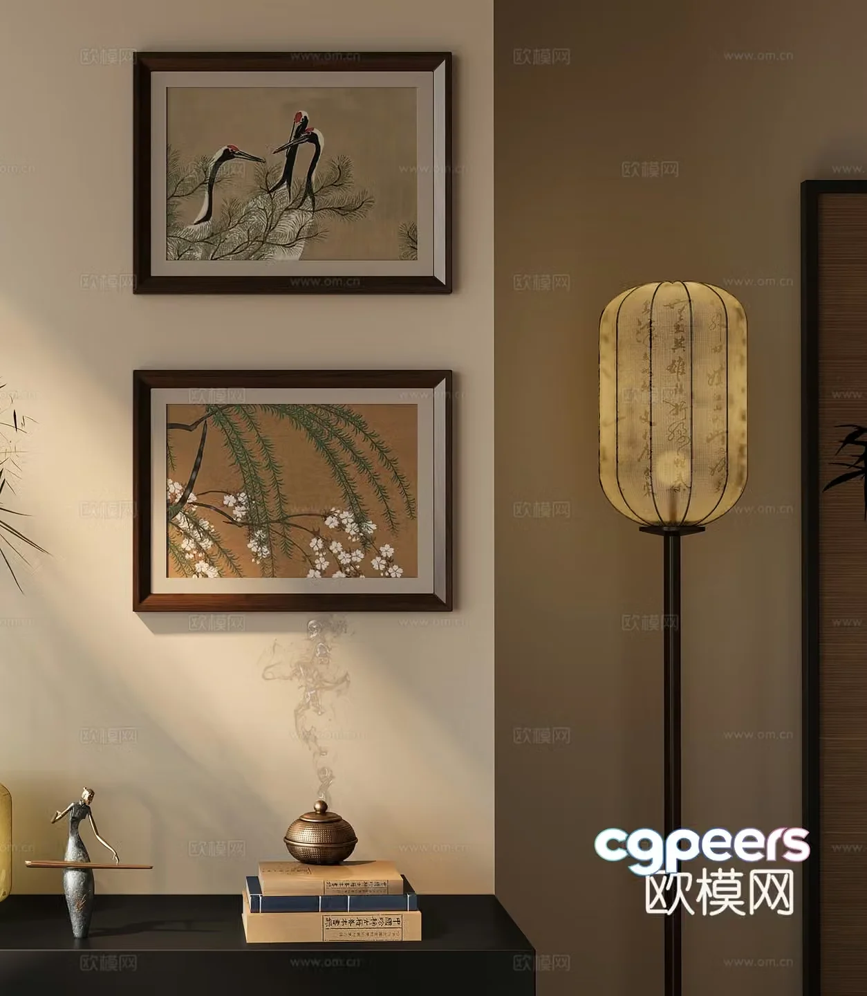 New Chinese style hanging paintings Song’s aesthetic hanging paintings Middle-aged style hanging paintings 3D model