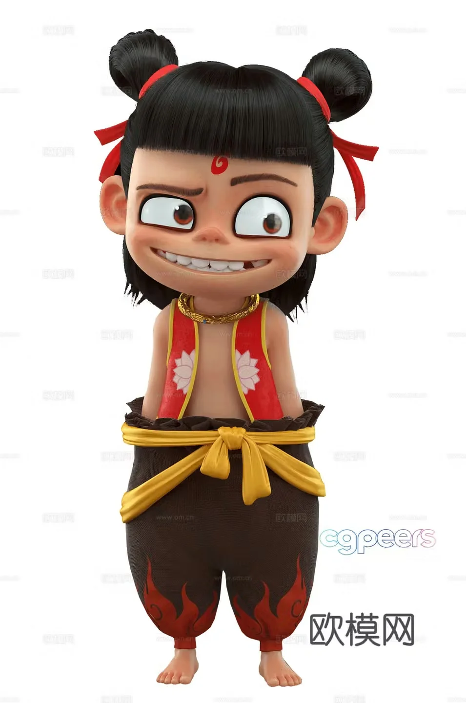 Nezha Trendy Toy Ornaments Doll 3D Model