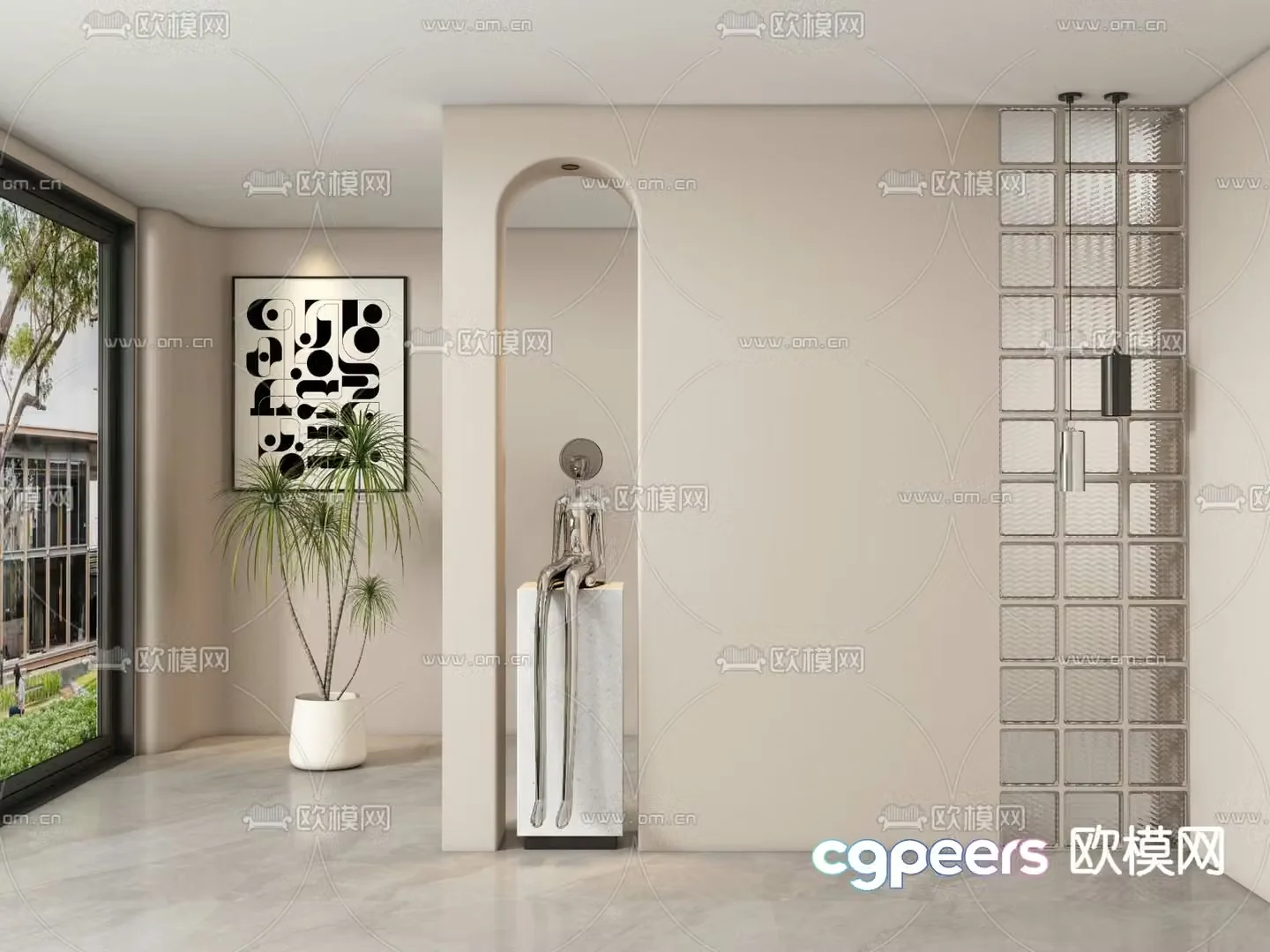 Entrance entrance hall entrance hall partition 3D model