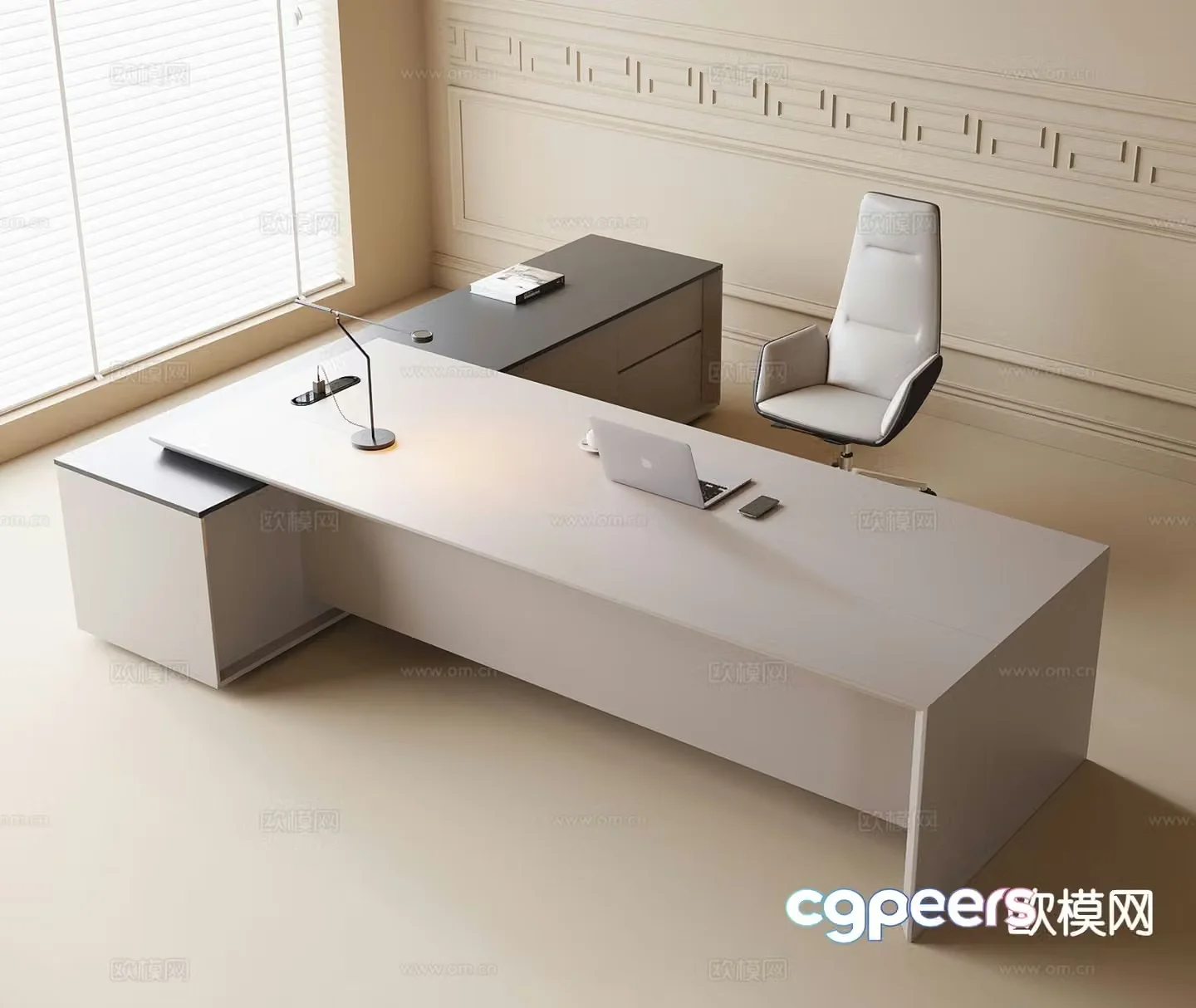 Modern executive desk 3d model