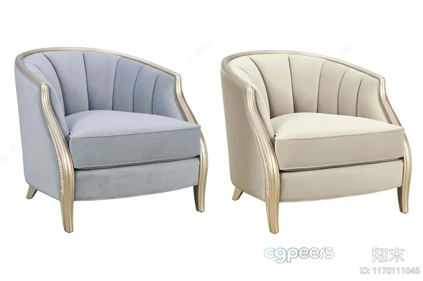 Beige Upholstered Chairs 3D Model – 2298 – VRAY Render