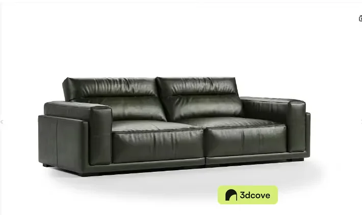 Modern Black Leather Sofa
