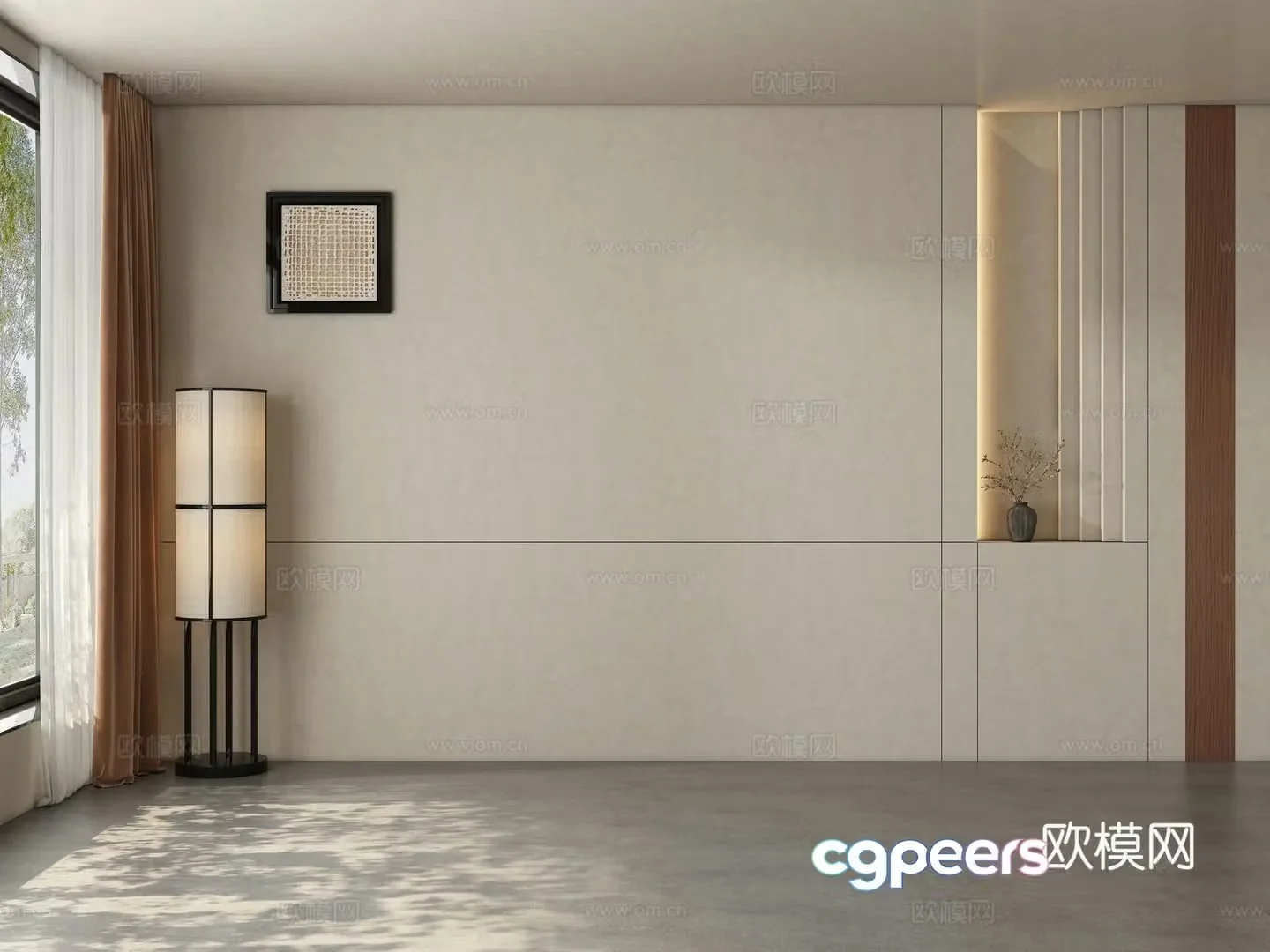 Restaurant Tea Room Living Room Background Wall 3D Model