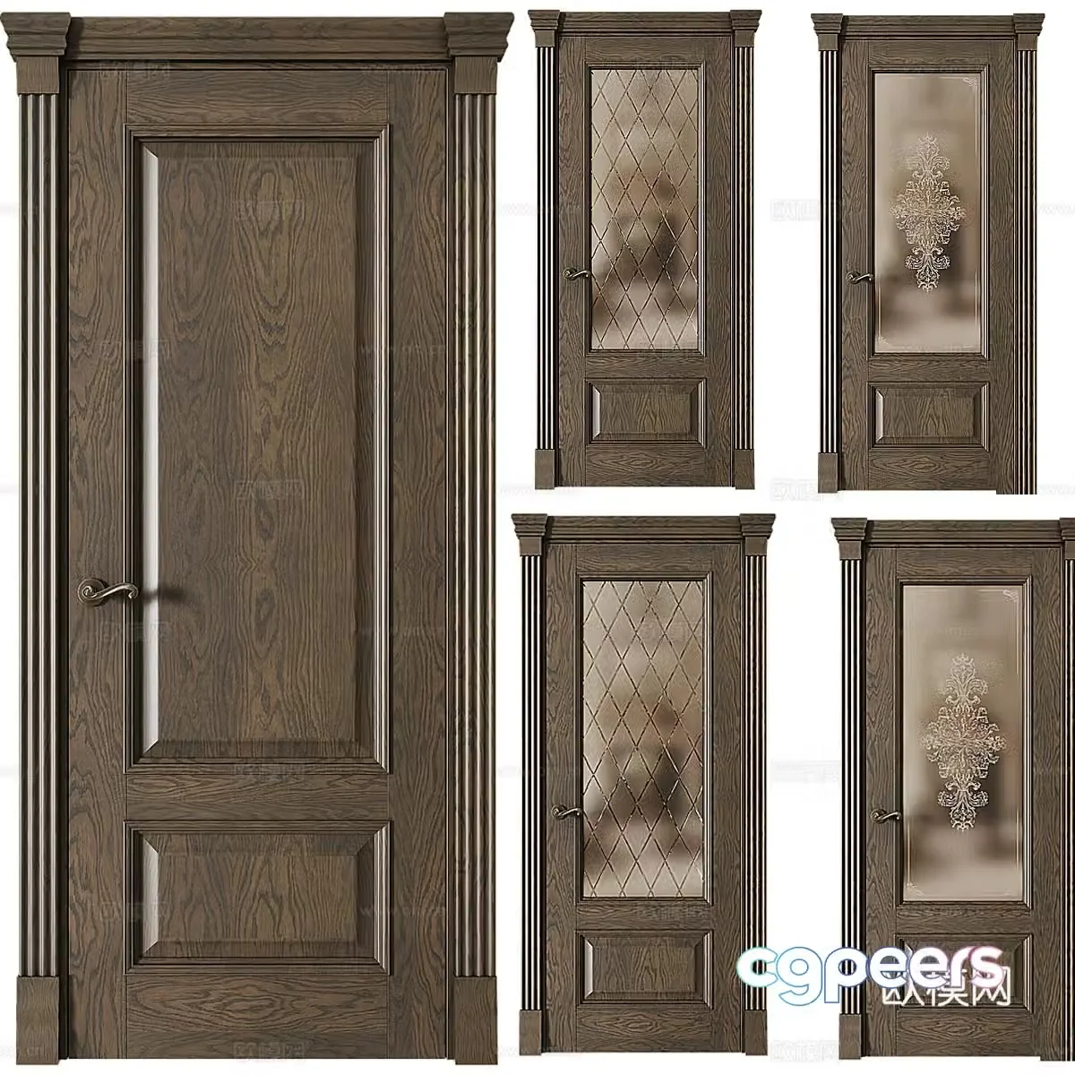 American simple room door Door Simple room door Bedroom door Glass door Bathroom door 3D model