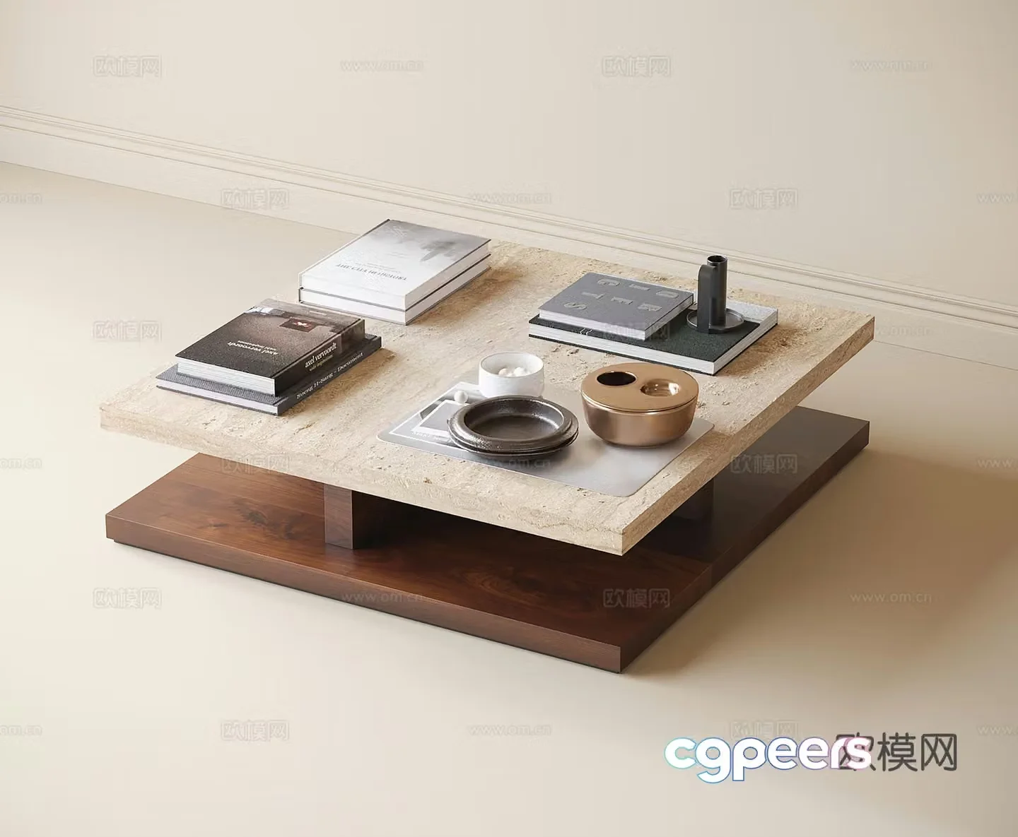 Modern coffee table coffee table decoration 3d model