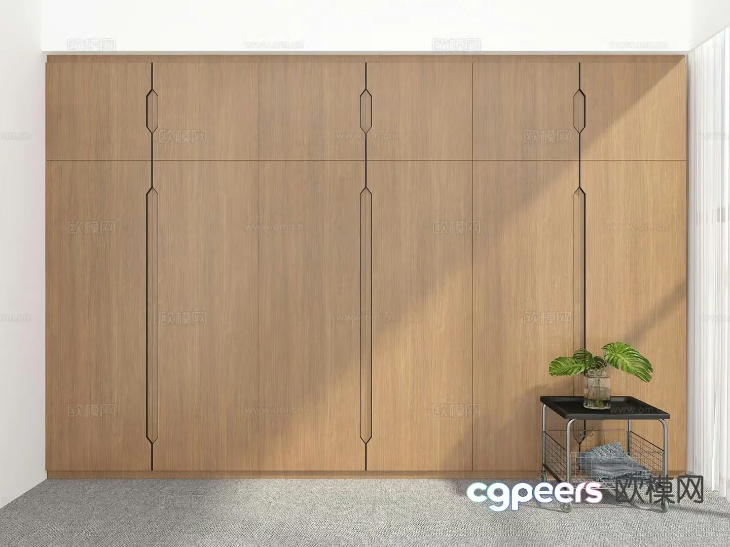 Modern custom wardrobe 3d model