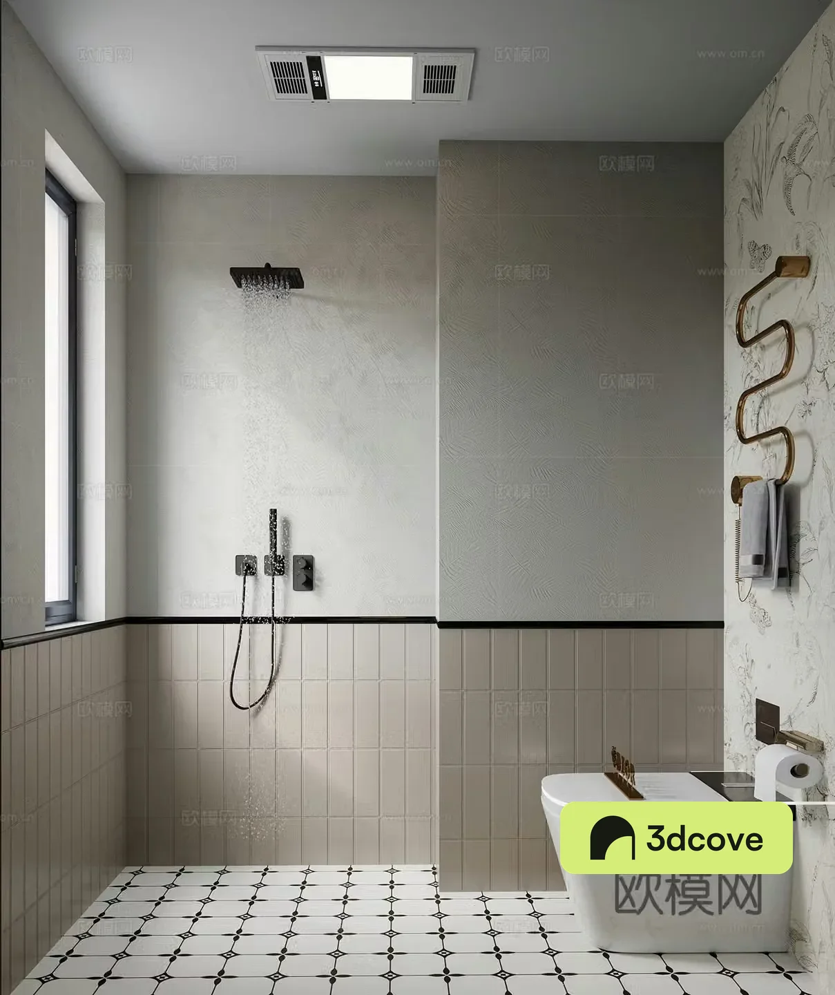 Modern creamy bathroom