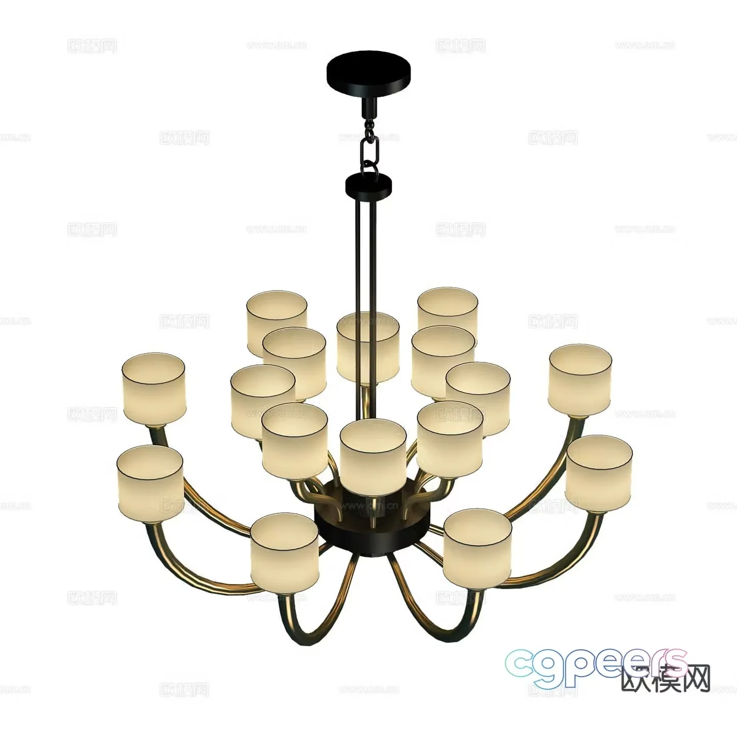 European style chandelier hall chandelier 3d model