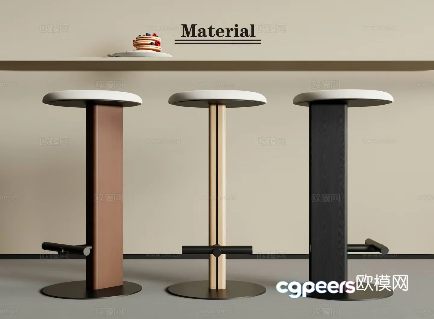 Modern bar stool bar stool high stool 3d model