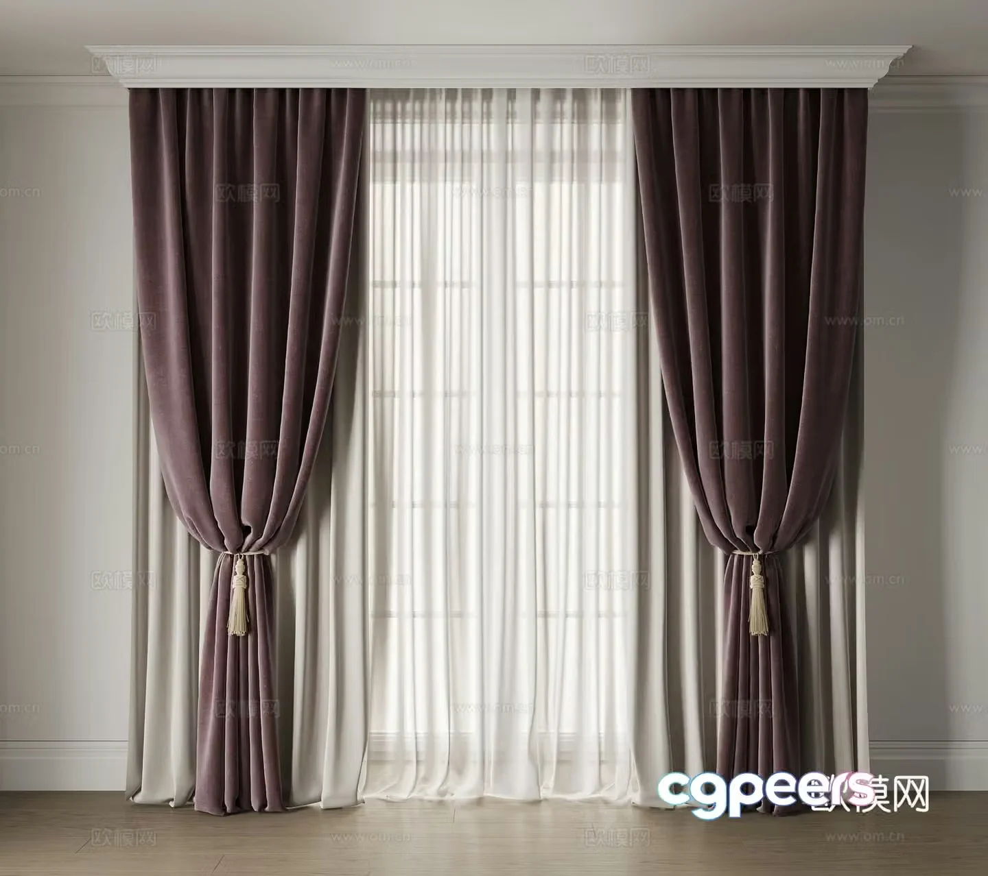 modern curtain 3d model