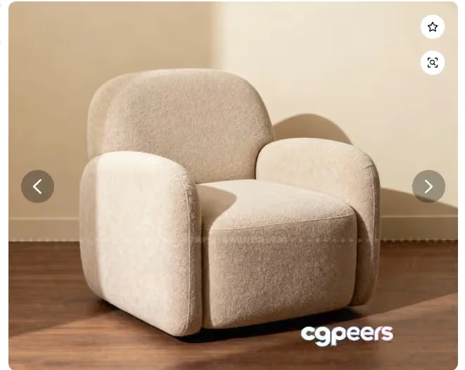 Cream-Colored Chair 3D Model – 19270 – VRAY Render