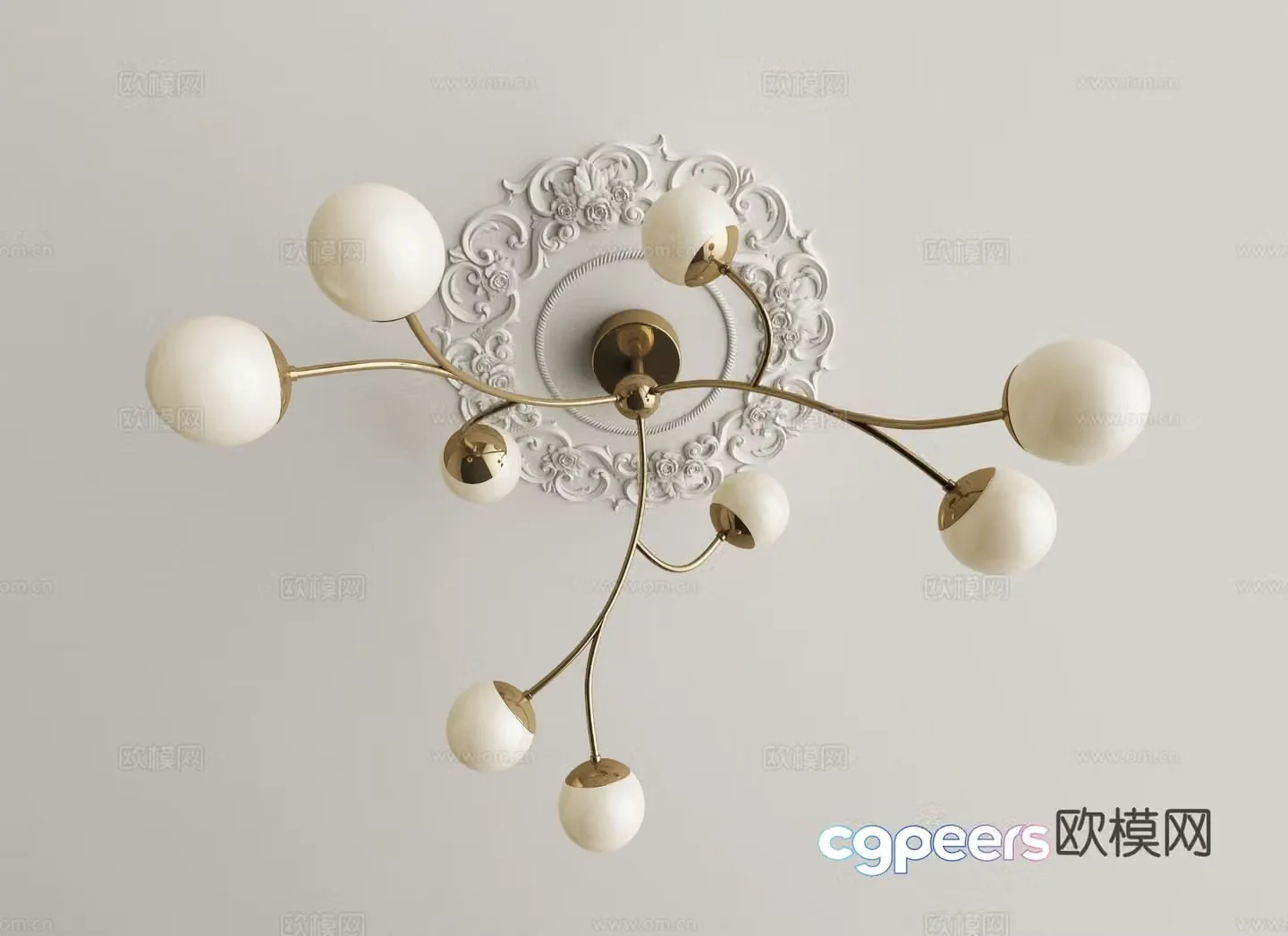 French chandelier art chandelier hall chandelier 3d model