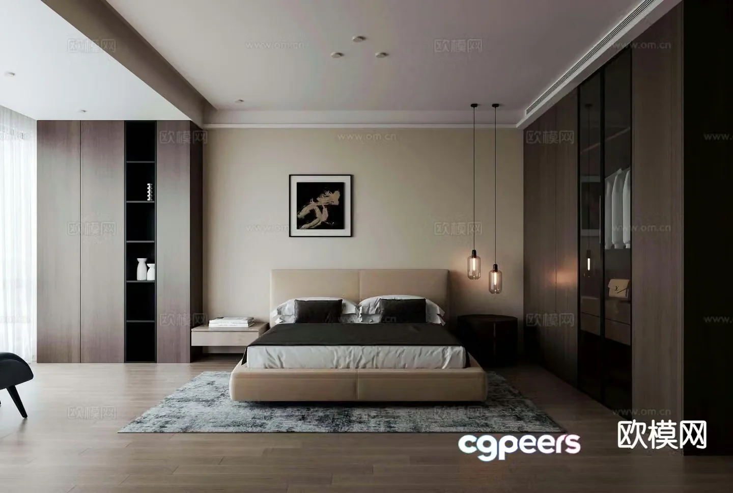 Modern bedroom master bedroom 3d model