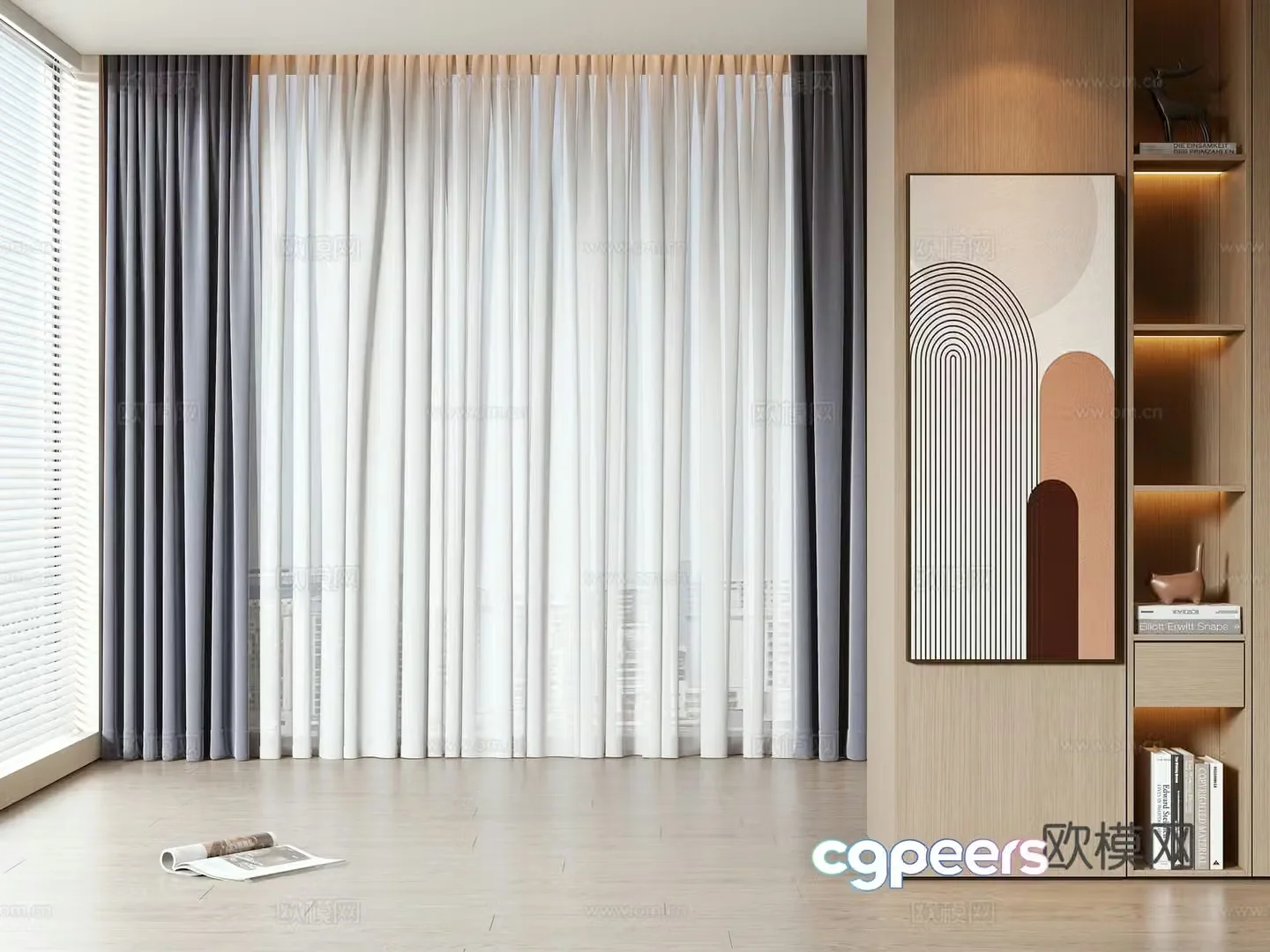 Modern curtain 3d model