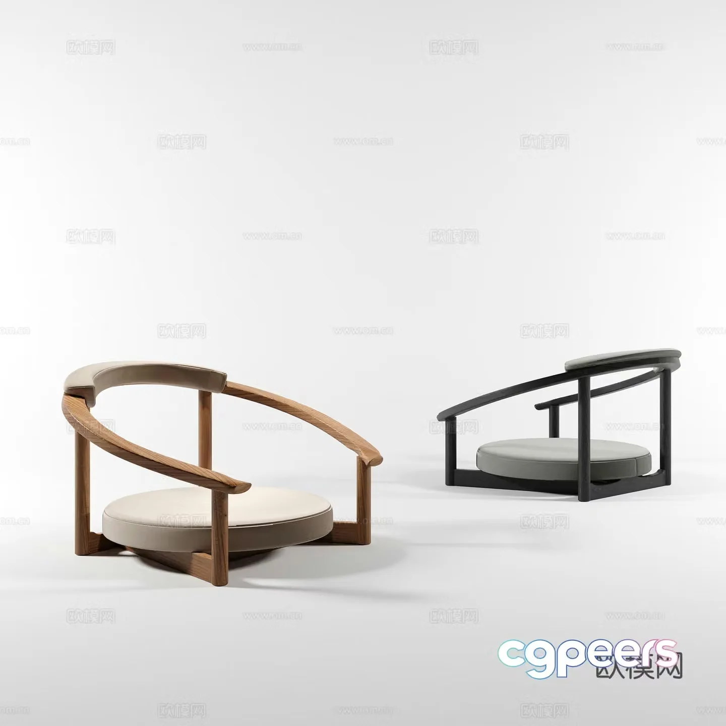 Modern leisure sitting tea chair 3D model