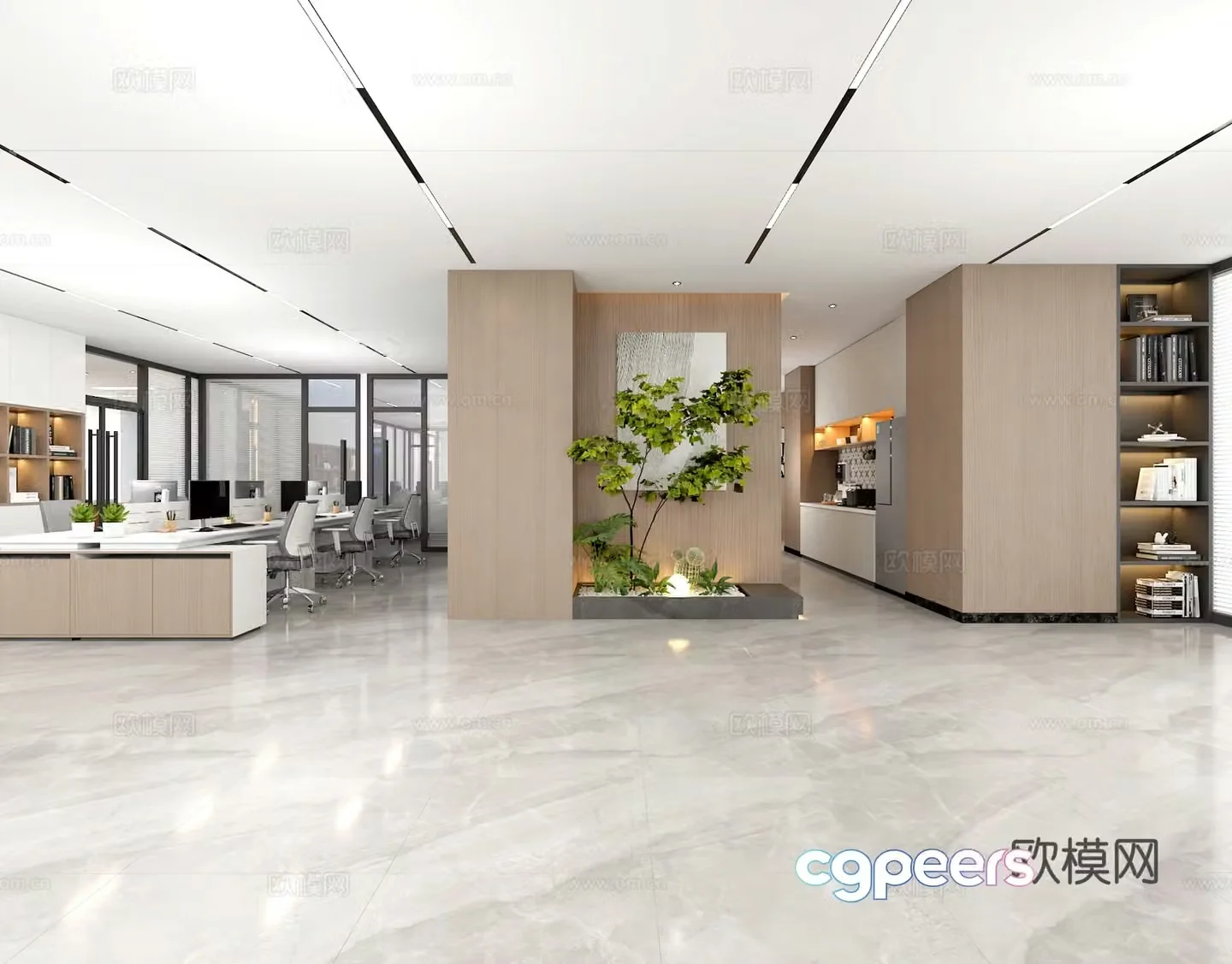 Modern office conference room 3d model